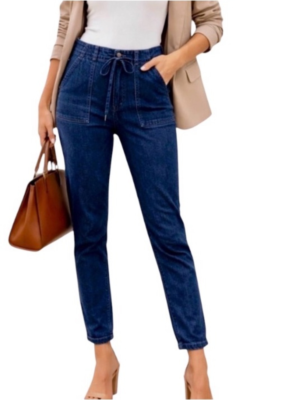 Judy Blue Hi Rise Joggers Jeans 11/30 Dark Wash Denim Cuffed 88740 Stretch